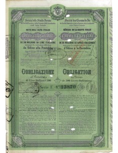 SOC. STRADE FERRATE SUD AUSTRIA E DELLA VENEZIA - 1 OBBLIG. 1873