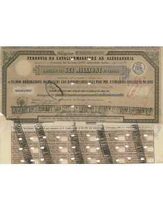 FERROVIA DA CAVALLERMAGGIORE AD ALESSANDRIA - 1 OBBLIG. MILANO 1888