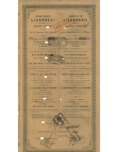 STRADE FERRATE LIVORNESI SOC. AN. - 1 OBBL. FIRENZE 1860
