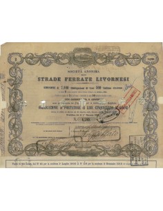 STRADE FERRATE LIVORNESI SOC. AN. - 1 OBBL. SERIE B - 1860