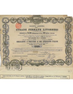 STRADE FERRATE LIVORNESI SOC. AN. - 1 OBBL. SERIE C - 1861