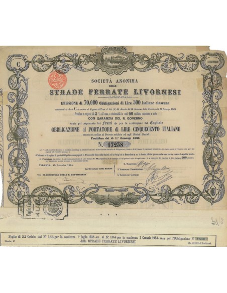 STRADE FERRATE LIVORNESI SOC. AN. - 1 OBBL. SERIE C - 1861