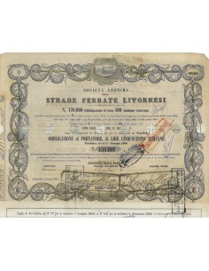 STRADE FERRATE LIVORNESI SOC. AN. - 1 OBBL. SERIE D - 1864