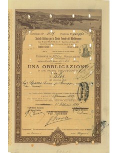 SOC.ITALIANA STRADE FERRATE DEL MEDITERRANEO 1 OBBLIG. ROMA 1899