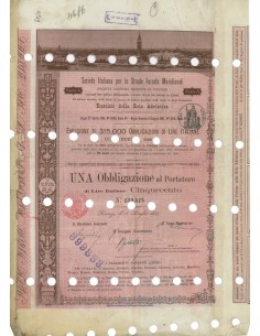 SOC.ITALIANA STRADE FERRATE DEL MERIDIONALI 1 OBBLIG. FIRENZE 1887