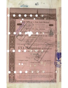 SOC.ITALIANA STRADE FERRATE DEL MERIDIONALI 1 OBBLIG. FIRENZE 1887