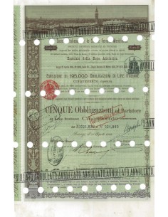 SOC. ITALIANA STRADE FERRATE DEL MERIDIONALI 5 OBBLIG. ROMA 1898