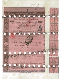 SOC. ITALIANA STRADE FERRATE DEL MERIDIONALI 1 OBBLIG. FIRENZE 1888