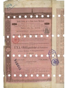 SOC. ITALIANA STRADE FERRATE DEL MERIDIONALI 1 OBBLIG. FIRENZE 1888