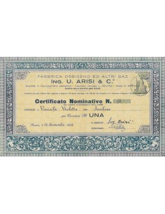 FABBRICA OSSIGENO ED ALTRI GAZ - ING. U. ARISI E C -1 AZIONE BRESCIA 1923