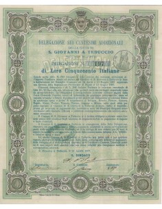 DELEGAZIONE SUI CENT. ADDIZIONALI LIRE 500 -S. GIOVANNI A TEDUCCIO 1887