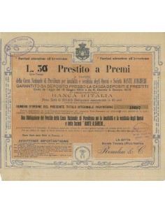 UNA OBBLIG. CASSA NAZ. DI PREVIDENZA DANTE ALIGHIERI" - FIRENZE 1902"