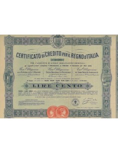 5 OBBLIGAZIONI - REGNO D'ITALIA - 1888