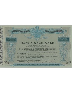 VOLANTINO ESTRAZIONE OBBLIGAZIONI 31 MARZO 1891 - REGNO D'ITALIA