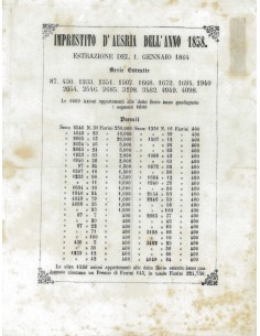 VOLANTINO IMPRESTITO D'AUSTRIA - NAPOLI 1858