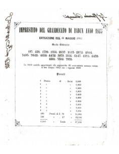 VOLANTINO ESTRAZIONE IMPRESTITO GRANDUCATO DI BADEN 1845