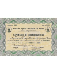 CONSORZIO AGRARIO PROVINCIALE DI VERONA - CERT. DI PARTECIPAZIONE 1944