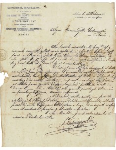 LETTERA AUTOGRAFA S. NEUBURGER E C. - MILANO 1862