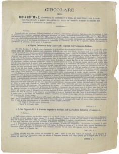 CIRCOLARE DITTA ROSTAN E C. NAPOLI 1864