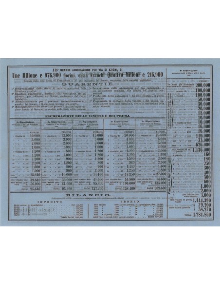 VOLANTINO 145MA ASSOCIAZIONE PER AZIONI - 1864