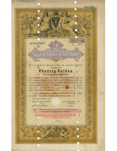 STAATSSCHULDVERSCHREIBUNG 50 GULDEN - WIEN 1868