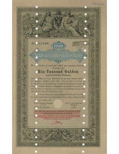 STAATSSCHULDVERSCHREIBUNG 1000 GULDEN - WIEN 1868