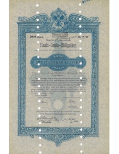 STAATS RENTE OBLIGATION 2000 KRONEN - 1893