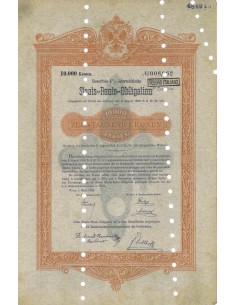 STAATS RENTE OBLIGATION 10000 KRONEN - 1893