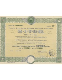 SITER - SERVIZI IMPIANTI TELEFONI ED ELETTRICI - 15 AZIONI ROMA 1926