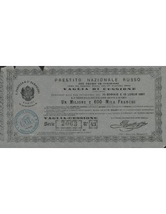 PRESTITO NAZIONALE RUSSO - VAGLIA DI CESSIONE - 1864
