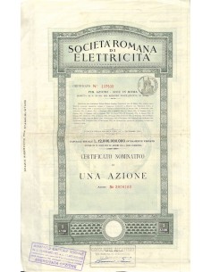 SOC. ROMANA DI ELETTRICITA` - CERTIFICATO NOMINATIVO 1 AZIONE - 1951