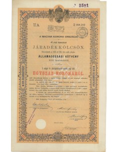 MAGYAR KORONA ORSZAGAI - 100 KORONAROL - BUDAPEST 1892