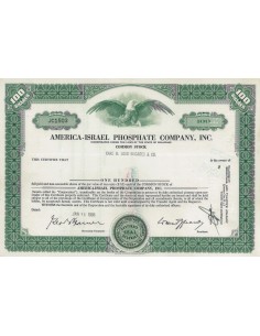 AMERICA-ISRAEL PHOSPATE COMPANY INC - 100 AZIONI -1966