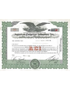 AMERICAN CADUCEUS INDUSTRIES INC 100 AZIONI - 1968