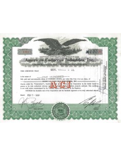 AMERICAN CADUCEUS INDUSTRIES INC 100 AZIONI - 1968