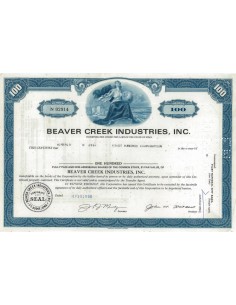 BEAVER CREEK INDUSTRIES, INC. - 100 AZIONI - 1968