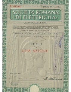 SOC. ROMANA DI ELETTRICITA' 1 AZIONE ROMA 1957