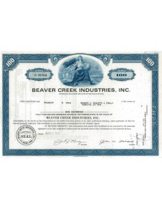 BEAVER CREEK INDUSTRIES, INC. - 100 AZIONI - 1968