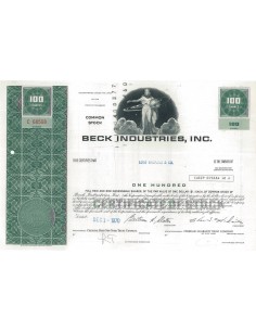 BECK INDUSTRIES, INC. - 100 AZIONI - 1970