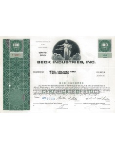 BECK INDUSTRIES, INC. - 100 AZIONI - 1970