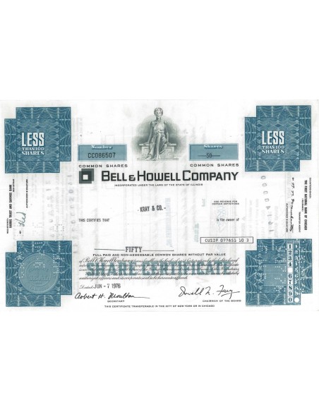 BELL E HOWELL COMPANY - 50 AZIONI - 1976