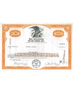 BELL MOUNTAIN SILVER MINES, INC. 100 STOCKS - 1971