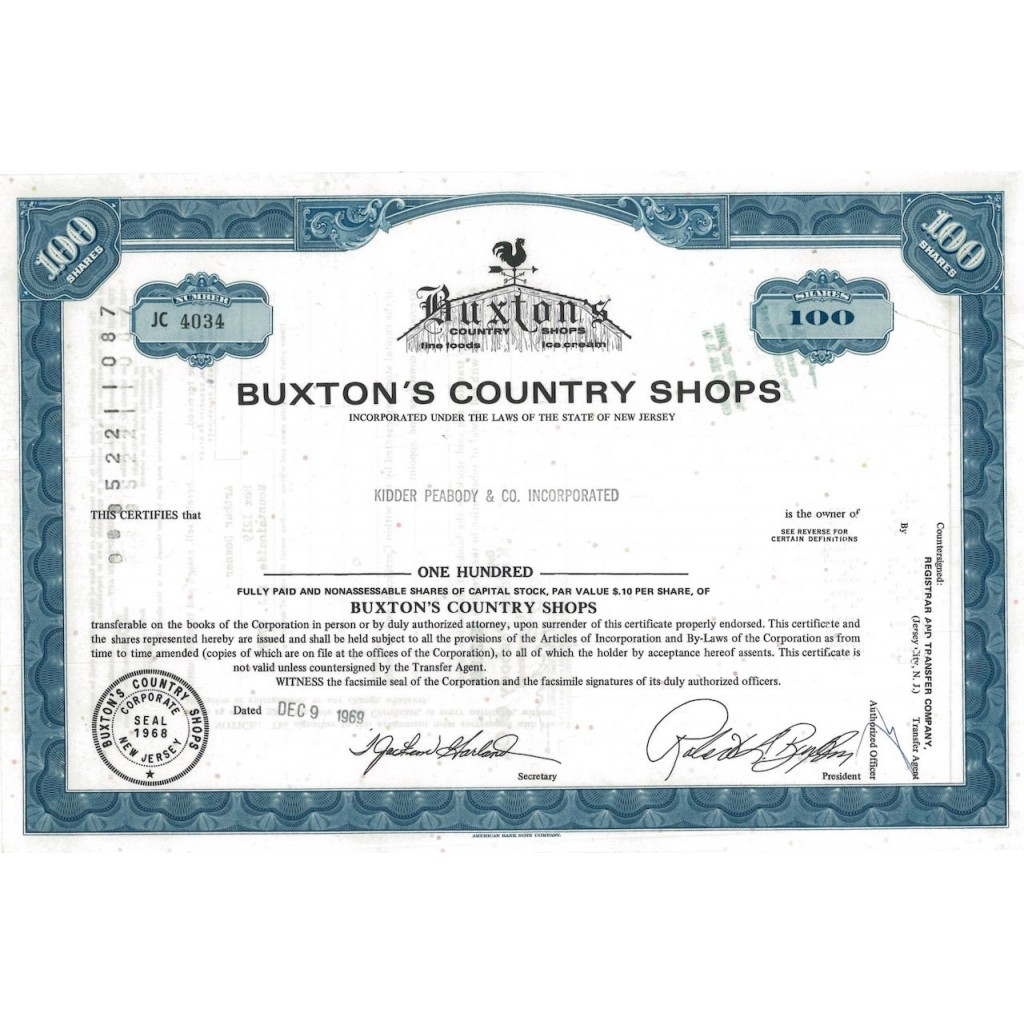 BUXTON'S COUNTRY SHOPS - 100 AZIONI - 1969