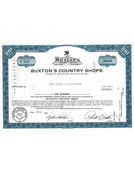BUXTON'S COUNTRY SHOPS - 100 AZIONI - 1969