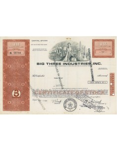 BIG THREE INDUSTRIES, INC. 50 AZIONI - 1978