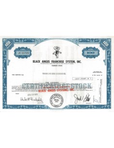 BLACK ANGUS FRANCHISE SYSTEM , INC. 100 AZIONI - 1972