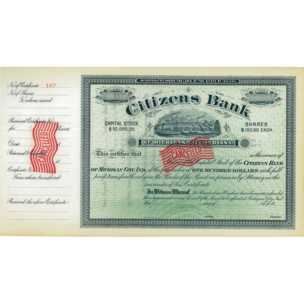 CITIZENS BANK - AZIONI - 1913