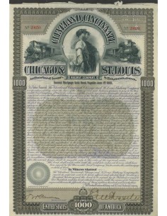 CLEVELAND, CINCINNATI,CHICAGO E ST. LOUIS RAILWAY 1000 GOLD DOLLARS