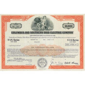 COLUMBUS AND SOUTHERN OHIO ELECTRIC COMPANY 10000 DOLLARI - 1976