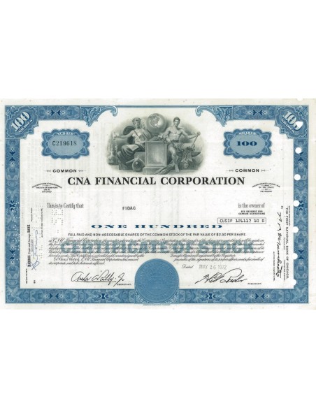 CNA FINANCIAL CORPORATION - 100 AZIONI - 1972
